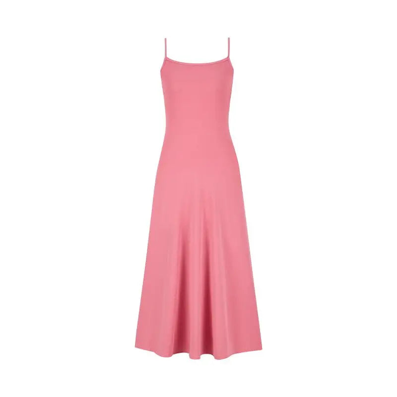 Women'S Sleeveless Spaghetti Strap Midi Dress Hepburn Style French Pure Desire Bodycon Flare Dress Casual Vacation Beach Outfit