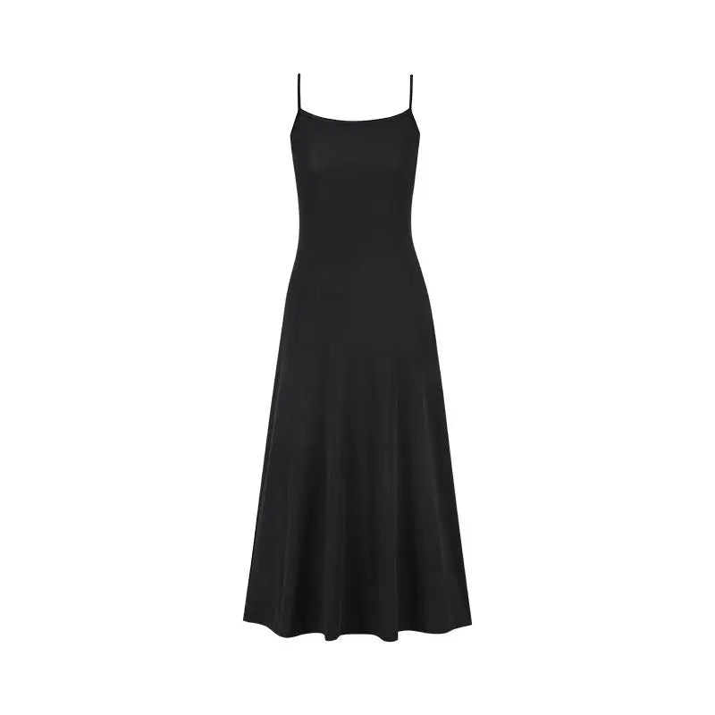 Women'S Sleeveless Spaghetti Strap Midi Dress Hepburn Style French Pure Desire Bodycon Flare Dress Casual Vacation Beach Outfit